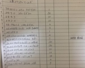電動工具査定 手書きメモ
