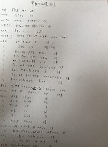 切削工具 手書きリスト1